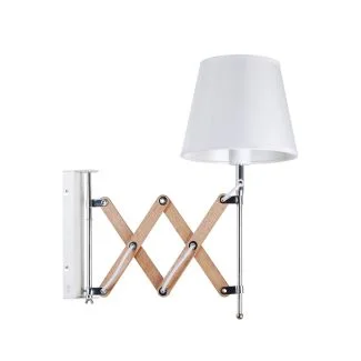 CANDELLUX 21-75437 Lampa kinkiet Mito chrom 1X40W E27 abażur biały