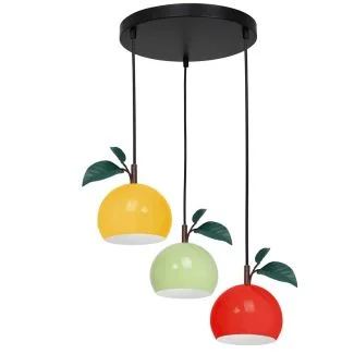 LUMINEX 8943 żyrandol Apple mix - black ceiling base 3xE27