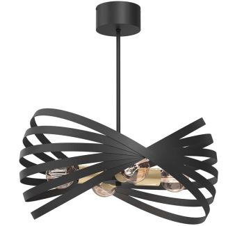 LUMINEX 8974 żyrandol Sparkle black/gold 4xE27