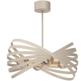 LUMINEX 8993 żyrandol Sparkle beige/gold 4xE27