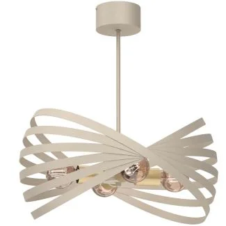LUMINEX 8993 żyrandol Sparkle beige/gold 4xE27