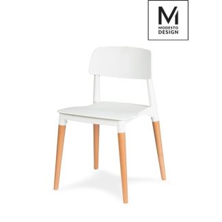 Modesto Design C1015.WHITE MODESTO krzesło ECCO białe - polipropylen, podstawa bukowa