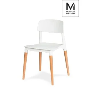 Modesto Design C1015.WHITE MODESTO krzesło ECCO białe - polipropylen, podstawa bukowa