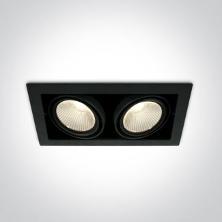 ONE LIGHT 51230/B/W Piges 2 czarny wpuszczany downlight COB LED 3000K 2x30W