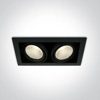 ONE LIGHT 51230/B/W Piges 2 czarny wpuszczany downlight COB LED 3000K 2x30W