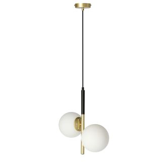 CANDELLUX 32-01269 DUO LAMPA WISZĄCA CZARNY MATOWY+ZŁOTY 2X15W E14 KLOSZ BIAŁY