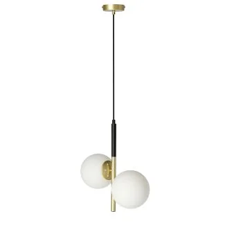 CANDELLUX 32-01269 DUO LAMPA WISZĄCA CZARNY MATOWY+ZŁOTY 2X15W E14 KLOSZ BIAŁY