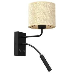 LUMINEX 5274 oprawa ścienna Rattan kinkiet czarny ecru