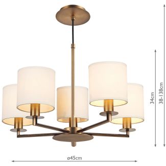 DAR TYL0563 TYLER 5LT HEIGHT ADJUSTABLE PENDANT BRONZE