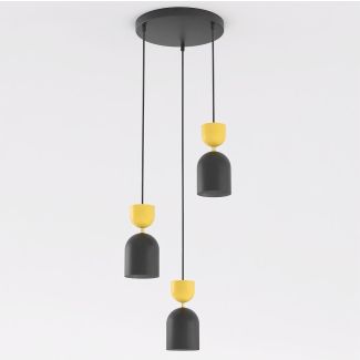 EMIBIG 1739/3PREM GAUDI 3PREM BLACK ORANGE Lampa wisząca