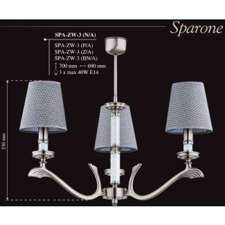 KUTEK SPARONE SPA-ZW-3(N/A) żyrandol mosiężny