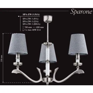 KUTEK SPARONE SPA-ZW-3(N/A) żyrandol mosiężny