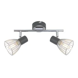 CANDELLUX 92-61522 MODO LISTWA 2X40W E14 CZARNY+CHROM