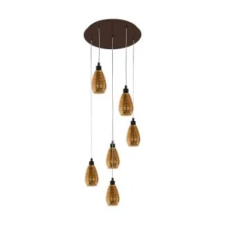 EGLO 39508 LAMPA SIRACUSA OPRAWA WISZĄCA HL/6 E27 BRAUN/KUPFER SIRACUSA