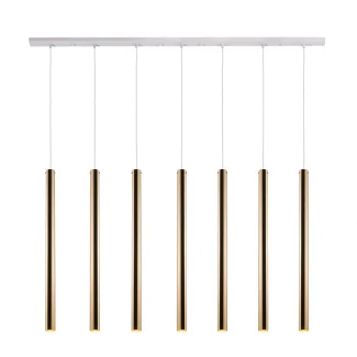 ANTIGO Lampa wisząca Akadi 7 - Mosiądz polerowany-biała (700 mm) 8890