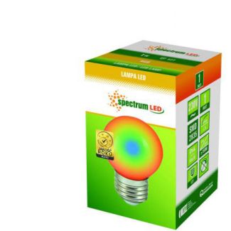 SPECTRUMLED 13105 Żarówka LED KULKA E-27 230V 1W RGB SPECTRUM