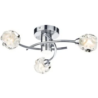 DAR SEA5346 SEATTLE 3LT SEMI FLUSH SAT CHR