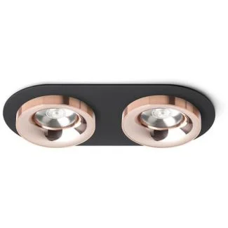 RENDL R13243 SHARM R II wpuszczana czarna miedź/miedź 230V LED 2x10W 24° 3000K