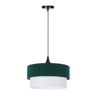 CANDELLUX 31-19691 SINAGRA LAMPA WISZĄCA CZARNY 1X60 E27 ABAŻUR DUO 35+30 BUT.ZIELEŃZLOTO+ BIAŁY