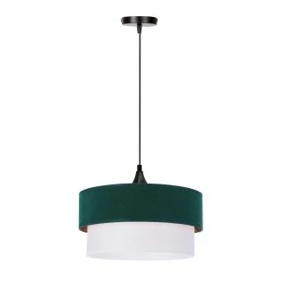CANDELLUX 31-19691 SINAGRA LAMPA WISZĄCA CZARNY 1X60 E27 ABAŻUR DUO 35+30 BUT.ZIELEŃZLOTO+ BIAŁY