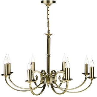 DAR MUR0875 MURRAY 8 LIGHT DUAL MOUNT PENDANT ANT BRASS