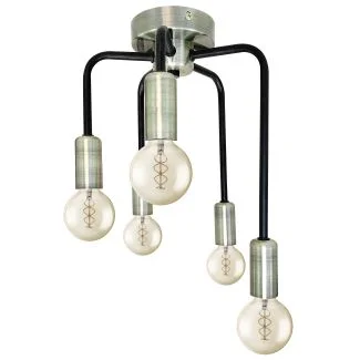 CANDELLUX 35-01337 SAGA LAMPA SUFITOWA PATYNA+MATOWY CZARNY 5X40W E14