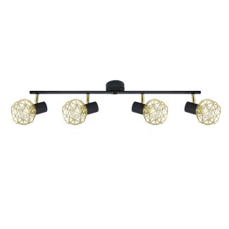 CANDELLUX 94-66657 LAMPA ACROBAT LISTWA 4X40W E14 CZARNY KLOSZ ZŁOTY
