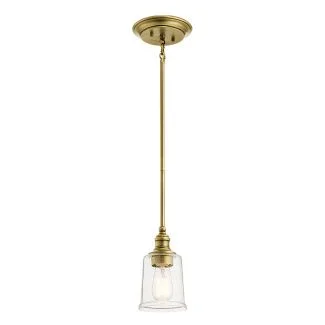 ELSTEAD Waverly KL-WAVERLY-MP-NBR 1 Light Mini Pendant - Natural Brass