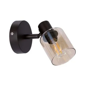 CANDELLUX 91-25036 AGRA LAMPA KINKIET BRUNATNY 1X40W E14 KLOSZ BURSZTYNOWY