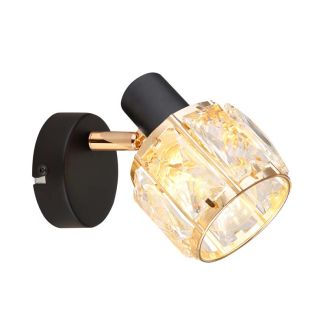 CANDELLUX 91-30221 Dubai lampa sufitowa kinkiet czarny 1x40W E14 klosz różowy złoty krysz transp