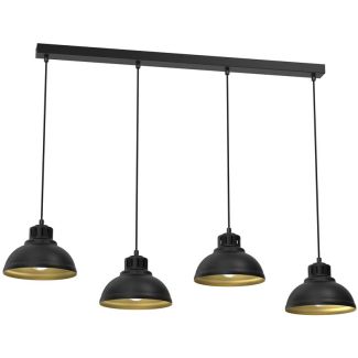 LUMINEX 9117 żyrandol Sven black/gold 4