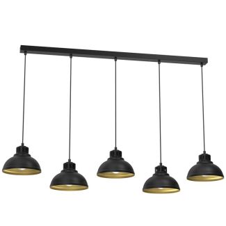 LUMINEX 9118 żyrandol Sven black/gold 5