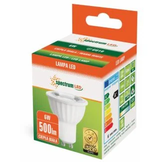 SPECTRUMLED 14092 Żarówka LED GU10 230V 6W SMD 45st WW z soczewką SPECTRUM
