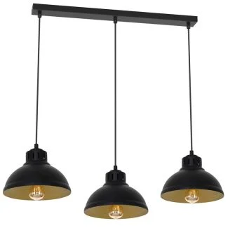 LUMINEX 9144 żyrandol Sven black/gold inside 3