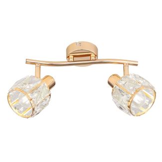 CANDELLUX 92-23483 Dubai lampa sufitowa listwa różowy złoty 2x40W E14 klosz złoty z kryszt transp