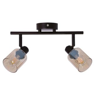CANDELLUX 92-25043 AGRA LAMPA SUFITOWA BRUNATNY 2X40W E14 KLOSZ BURSZTYNOWY