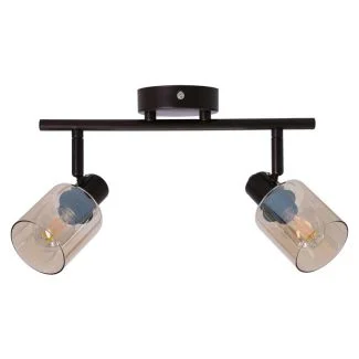 CANDELLUX 92-25043 AGRA LAMPA SUFITOWA BRUNATNY 2X40W E14 KLOSZ BURSZTYNOWY