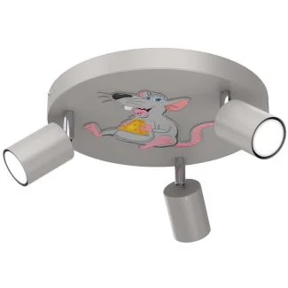 LUMINEX 9298 spot Fun Rat grey plate dia 300, 3xGU10