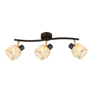 CANDELLUX 93-30191 Dubai lampa sufitowa listwa czarny 3x40W E14 klosz różowy złoty kryszt transp