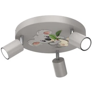 LUMINEX 9307 spot Fun Koala grey plate dia 300, 3xGU10