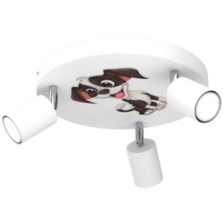 LUMINEX 9322 spot Fun Dog white plate dia 300, 3xGU10