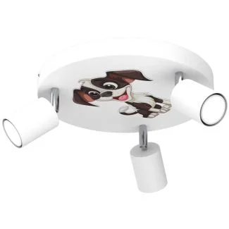 LUMINEX 9322 spot Fun Dog white plate dia 300, 3xGU10