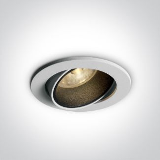 ONE LIGHT 11107K/W/W Lamia biały wpust z wymiennymi pierścieniami COB LED 3000K 7W