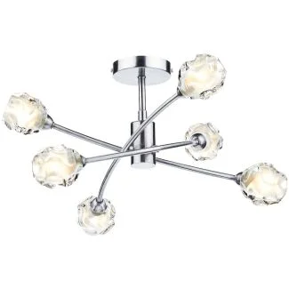 DAR SEA0646 SEATTLE 6LT SEMI FLUSH SAT CHR