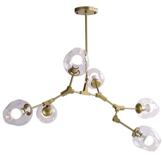 Step into Design ST-1232-6 GOLD transparent Lampa wisząca MODERN ORCHID-6 złoto transparentna 130 cm