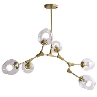 Step into Design ST-1232-6 GOLD transparent Lampa wisząca MODERN ORCHID-6 złoto transparentna 130 cm