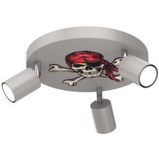LUMINEX 9373 spot Fun Skull grey plate dia 300, 3xGU10