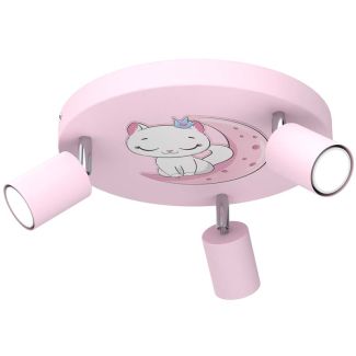 LUMINEX 9379 spot Fun Night Cat pinkplate dia 300, 3xGU10