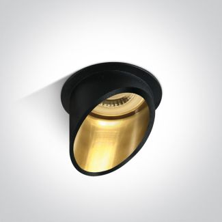 ONE LIGHT 10105E1/B/GL Ewretu czarny wpust ze złotym odbłyśnikiem i oprawką GU10 MR16 50W dark light