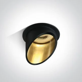 ONE LIGHT 10105E1/B/GL Ewretu czarny wpust ze złotym odbłyśnikiem i oprawką GU10 MR16 50W dark light